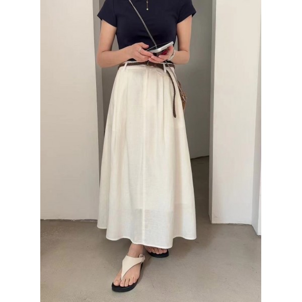 Pure white midi skirt