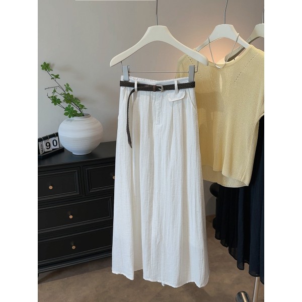 Pure white midi skirt