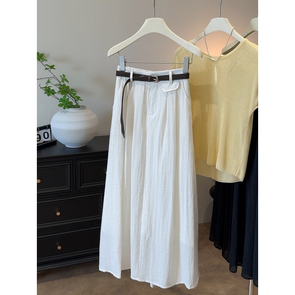Pure white midi skirt