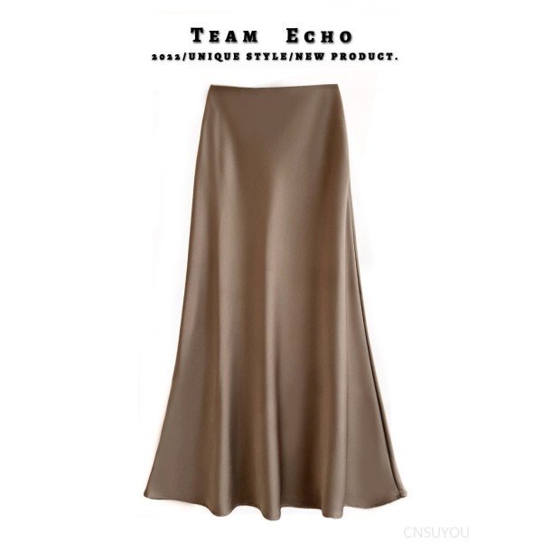 Slim satin acetic silky skirt
