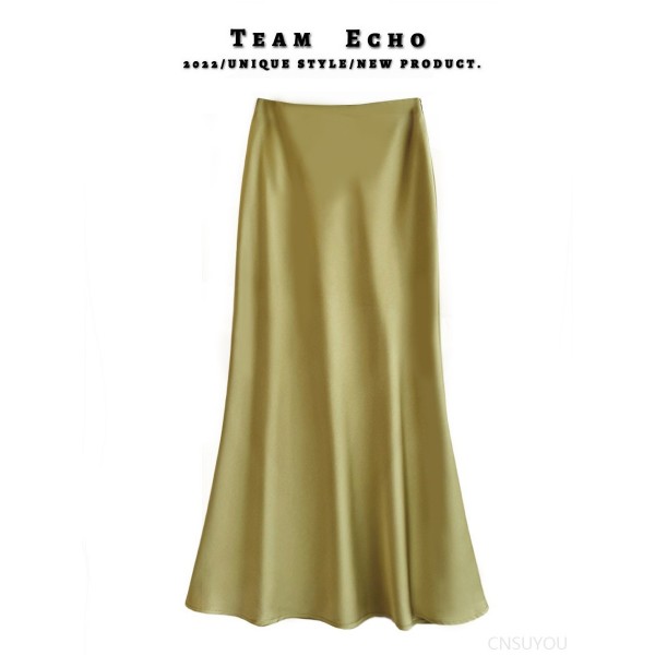 Slim satin acetic silky skirt