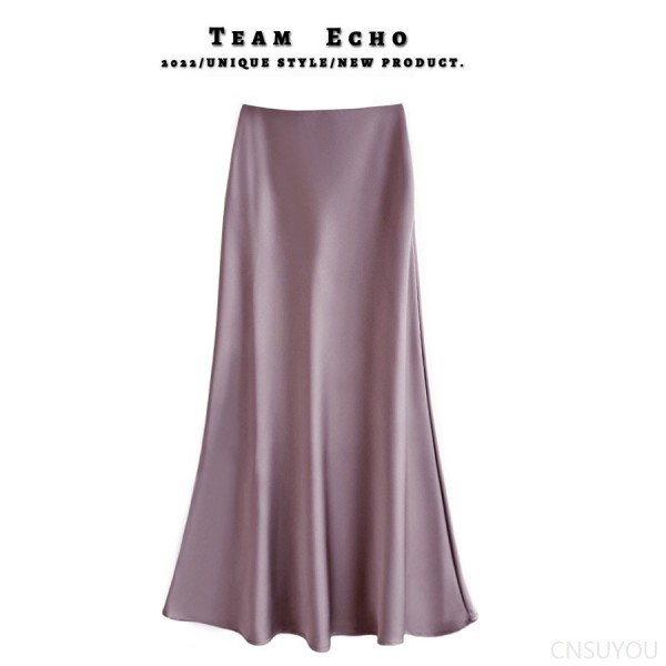 Slim satin acetic silky skirt