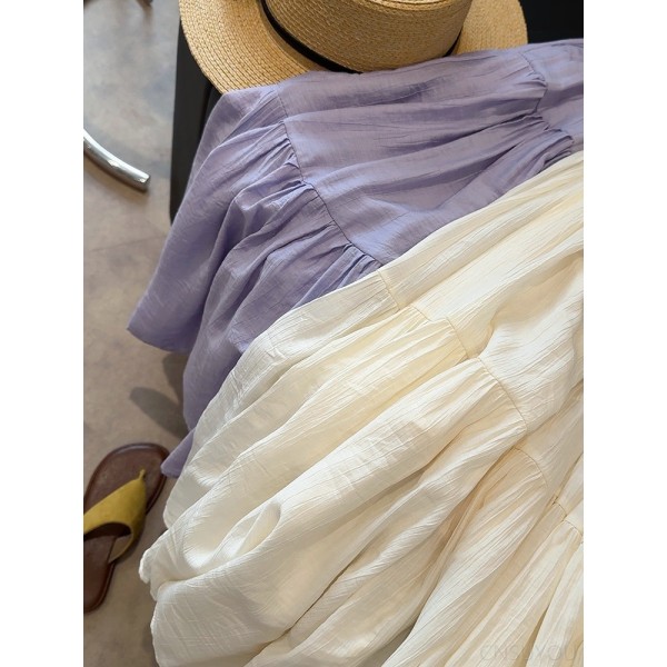 Slim and flowing ice-sensing cotton midi skirt