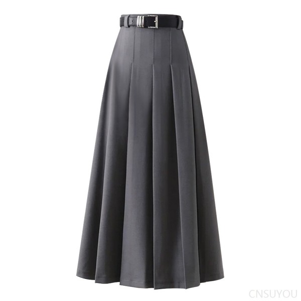 Slim pleated skirt mid-length