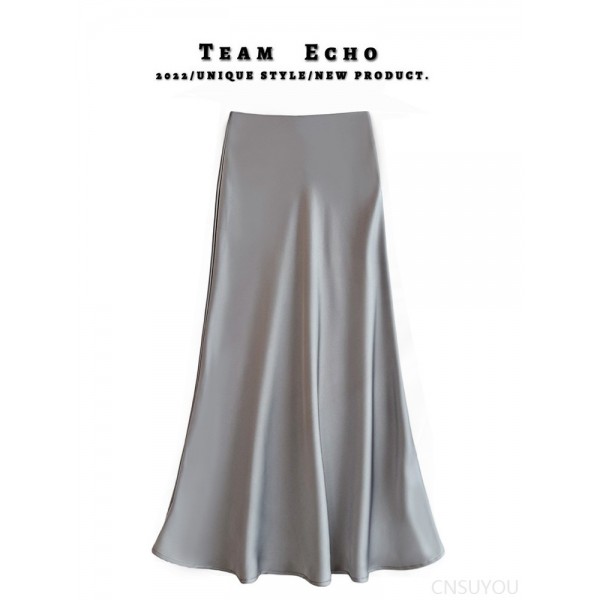 Slim satin acetic silky skirt