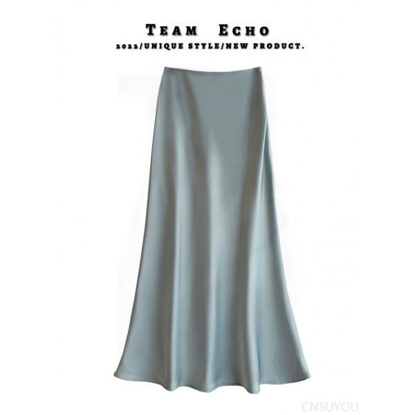 Slim satin acetic silky skirt