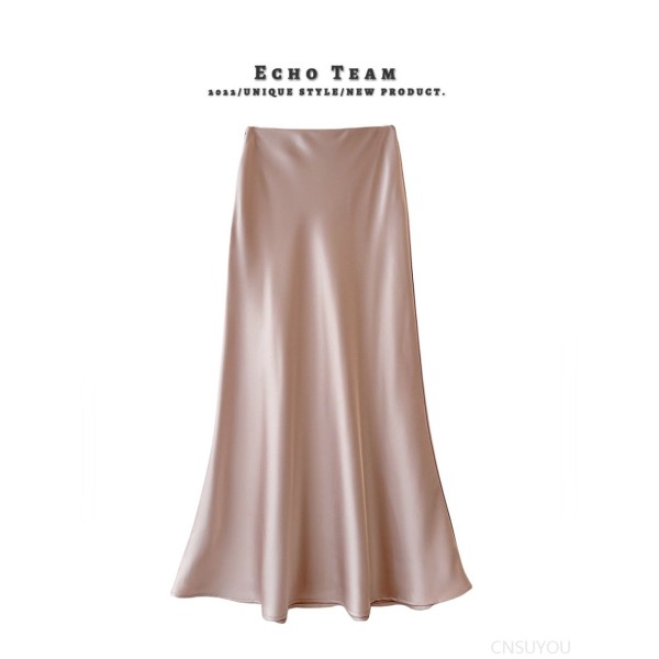Slim satin acetic silky skirt