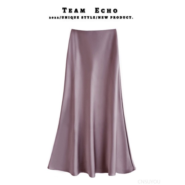 Slim satin acetic silky skirt