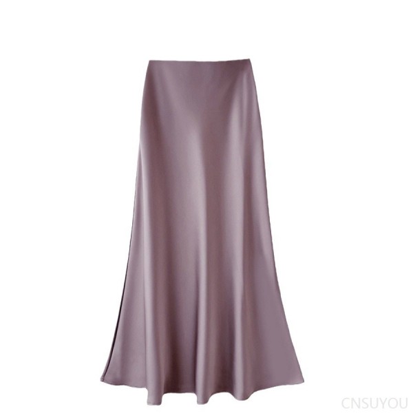 Slim satin acetic silky skirt