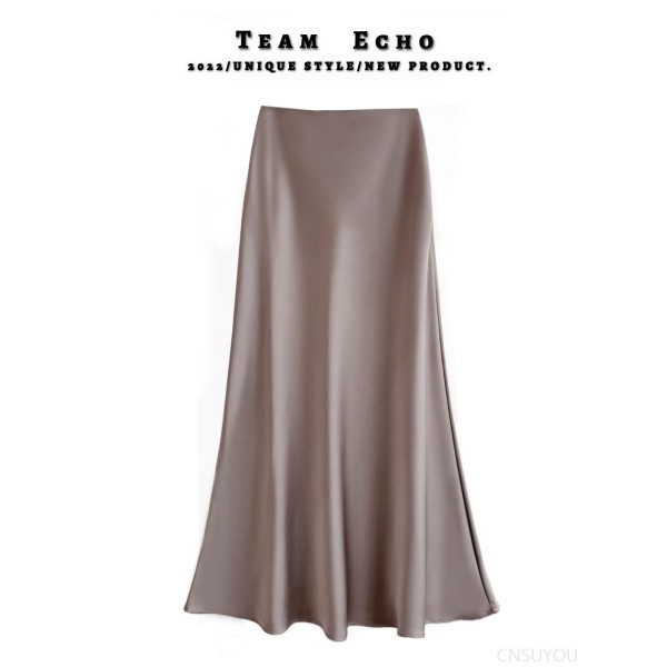 Slim satin acetic silky skirt