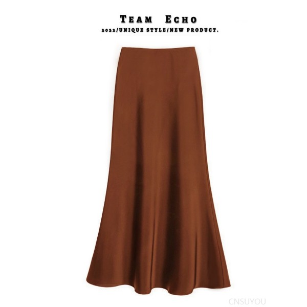 Slim satin acetic silky skirt