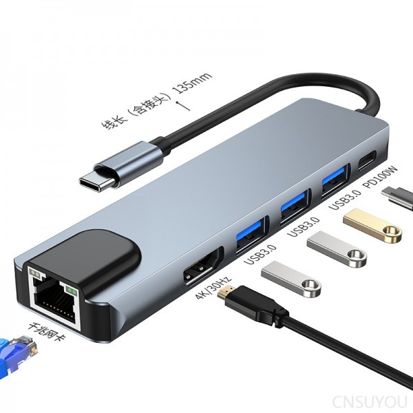type-c dock with network card usb-c hub 3.05 in 1 dock