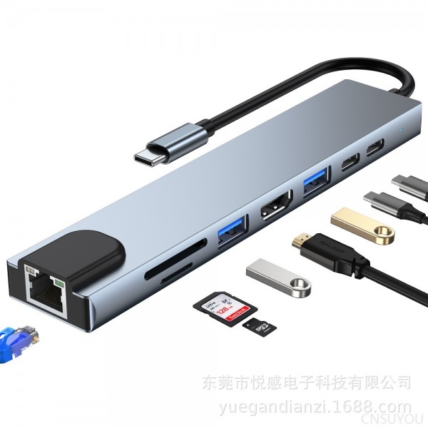 type-c dock with network card usb-c hub 3.05 in 1 dock